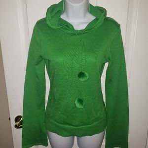 Hood pullover sweater with jewel design on the bac